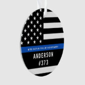 Politie op maat van de wet op blauwe lijnen ornament (voorkant)