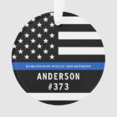 Politie op maat van de wet op blauwe lijnen ornament (voorkant)