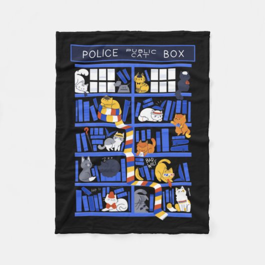 Politie Openbare Kattenbak Grappig Kitten Kattendo Fleece Deken (Voorkant)