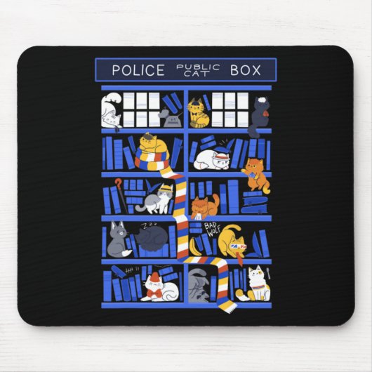 Politie Openbare Kattenbak Grappig Kitten Kattendo Muismat (Voorkant)