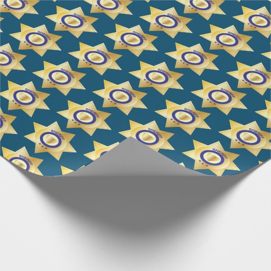 Politie Patrolman Gold Sheriff Badge Pensioen Cadeaupapier (Hoek)