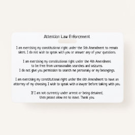 Politie Patrouille Stop Ken Uw Rechten Kaart Badge