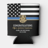 Politie pensioen blauwe lijn wetshandhaving blikjeskoeler (Voorkant)