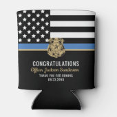 Politie pensioen blauwe lijn wetshandhaving blikjeskoeler (Achterkant)