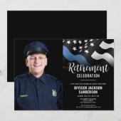 Politie pensioen blauwe lijn wetshandhaving foto kaart (Voorkant / Achterkant)