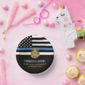 Politie pensioen blauwe lijn wetshandhaving papieren kommen (Feest)