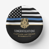 Politie pensioen blauwe lijn wetshandhaving papieren kommen (Voorkant)