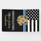 Politie pensioen blauwe lijn wetshandhaving spandoek (Horizontaal)