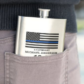 Politie pensioen cadeau personaliseren dunne blauw flacon (Voorbeeld)