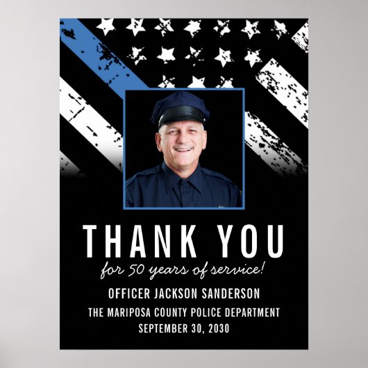  Politie Pensioen Fotofeestje Welkom Poster (Voorkant)