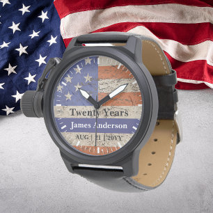Politie Pensioen Horloge Dunne Blauwe Lijn US vlag