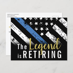 Politie Pensioen Partij Blue Line Wetshandhaving Briefkaart