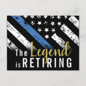 Politie Pensioen Partij Blue Line Wetshandhaving Briefkaart (Voorkant)