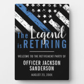 Politie Pensioen Partij Blue Line Wetshandhaving Fotoplaat (voorkant)