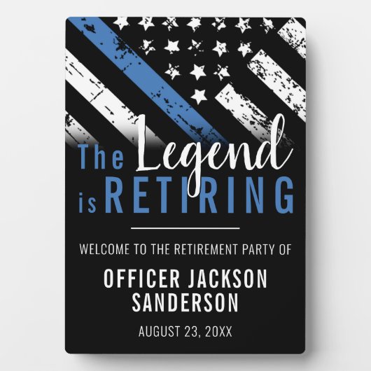 Politie Pensioen Partij Blue Line Wetshandhaving Fotoplaat (voorkant)