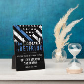 Politie Pensioen Partij Blue Line Wetshandhaving Fotoplaat (Zijkant)