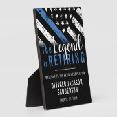 Politie Pensioen Partij Blue Line Wetshandhaving Fotoplaat (Zijkant)