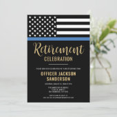 Politie Pensioen Partij Blue Line Wetshandhaving Kaart (Staand voorkant)