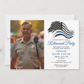 Politie Pensioen Partij Dunne Blauwe Lijn Vlag Fot Kaart (Voorkant)