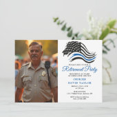 Politie Pensioen Partij Dunne Blauwe Lijn Vlag Fot Kaart (Staand voorkant)