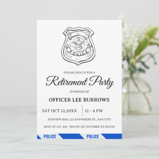 Politie Pensioen Partij Kaart (Staand voorkant)