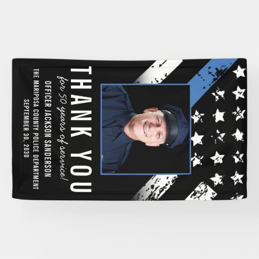  Politie Pensioen Party Foto Spandoek (Horizontaal)