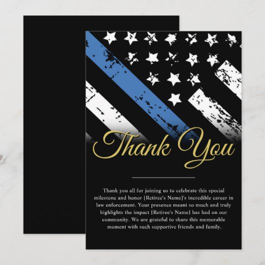 Politie pensioen rechtshandhaving dank u kaart (Voorkant / Achterkant)