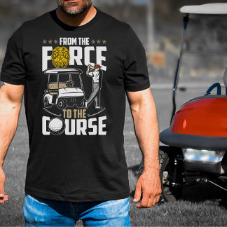 Politie pensioen van kracht naar golfbaan t-shirt