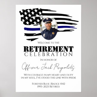 Politie pensioen welkom poster