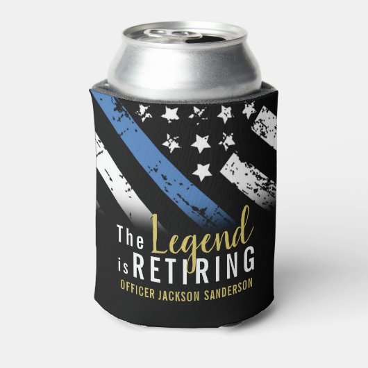 Politie Pensioenblauwe lijn Vlaggenwet Handhaving Blikjeskoeler (Blikje Achterkant)