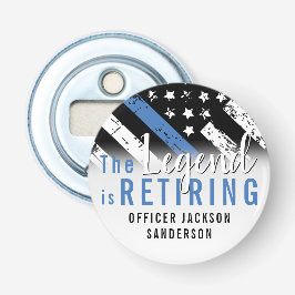 Politie Pensioenblauwe lijn Vlaggenwet Handhaving Button Flesopener