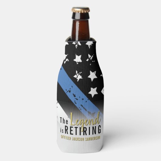 Politie Pensioenblauwe lijn Vlaggenwet Handhaving Flesjeskoeler (Fles Voorkant)