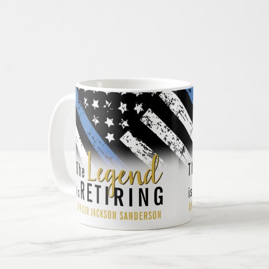 Politie Pensioenblauwe lijn Vlaggenwet Handhaving Koffiemok (Voorkant links)