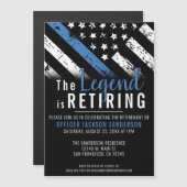 Politie Pensioenblauwe lijn Vlaggenwet Handhaving Magnetische Uitnodiging (Voorkant / Achterkant)