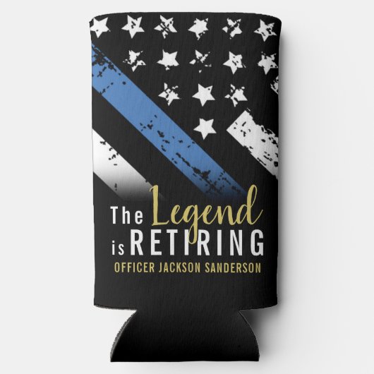 Politie Pensioenblauwe lijn Vlaggenwet Handhaving Seltzer Blikjeskoeler (Achterkant)