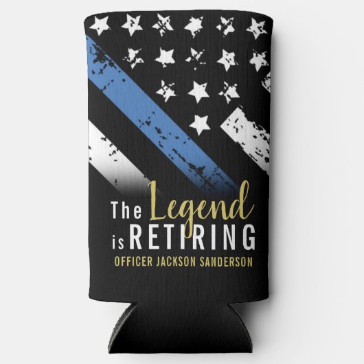 Politie Pensioenblauwe lijn Vlaggenwet Handhaving Seltzer Blikjeskoeler (Voorkant)