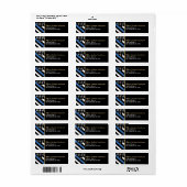 Politie Pensioenfeest Thin Blue Line Adres Etiket (Full Sheet)