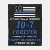 Politie Pensioengift 10-7 Dunne Blauwe Lijn Vlag Fleece Deken (Voorkant)