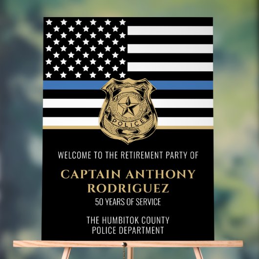 Politie pensionering rechtshandhaving ambtenaar we acryl bord (Neutraal)