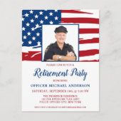 Politie Pensioneringspartij Foto Verenigde Staten  Uitnodiging Briefkaart (Voorkant)