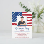 Politie Pensioneringspartij Foto Verenigde Staten  Uitnodiging Briefkaart (Staand voorkant)