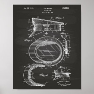 Politie Pet 1933 Patent Art - Chalkboard Poster