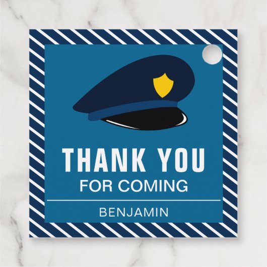 Politie Pet Verjaardagsfeestje Bedankjes Labels (Achterkant)