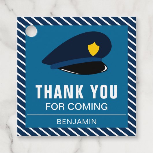 Politie Pet Verjaardagsfeestje Bedankjes Labels (Voorkant)