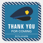 Politie Pet Verjaardagsfeestje Favor Sticker (Voorkant)