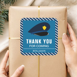 Politie Pet Verjaardagsfeestje Favor Sticker