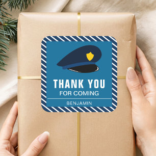 Politie Pet Verjaardagsfeestje Favor Sticker