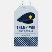 Politie Pet verjaardagsfeestje gunst Cadeaulabel (Achterkant)