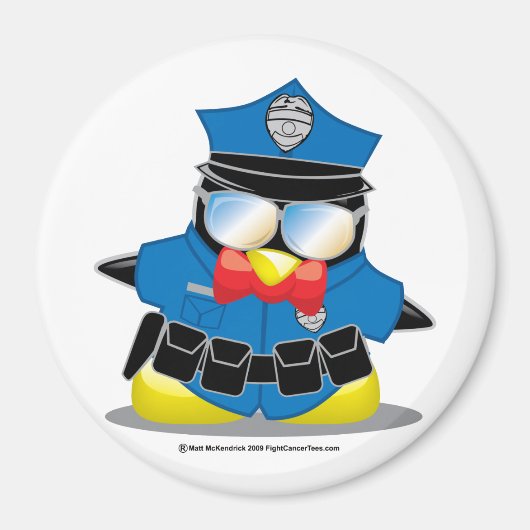 Politie-pinguïn Magneet (Voorkant)