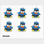 Politie-pinguïn Ronde Sticker (Vel)